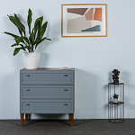 Комод серый из массива бука с 3-мя ящиками Wenge Light варинант исполнения - 5 | Loft Concept в Челябинске