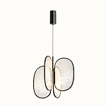 Люстра с гравировкой на акриловых плафонах Gravyura Black D 50 см варинант исполнения - 2 | Loft Concept в Челябинске