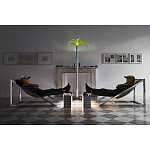 Дизайнерское кресло на металлическом каркасе с подставкой для ног Poltronova Mies Armchair варинант исполнения - 12 | Loft Concept в Челябинске