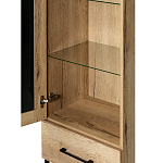 Шкаф-витрина в стиле лофт с чёрной стеклянной дверью Urban Style Space варинант исполнения - 3 | Loft Concept в Челябинске