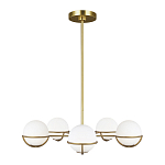 Люстра с 5-ю белыми шарообразными плафонами в сферические каркасах Feiss варинант исполнения - 2 | Loft Concept в Челябинске