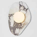 Бра с каменным основанием и плафоном из стекла в форме шара Shaw Marble Lighting варинант исполнения - 1 | Loft Concept в Челябинске