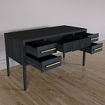 Большой Рабочий стол Primo с 5 выдвижными ящиками Черный дуб варинант исполнения - 8 | Loft Concept в Челябинске