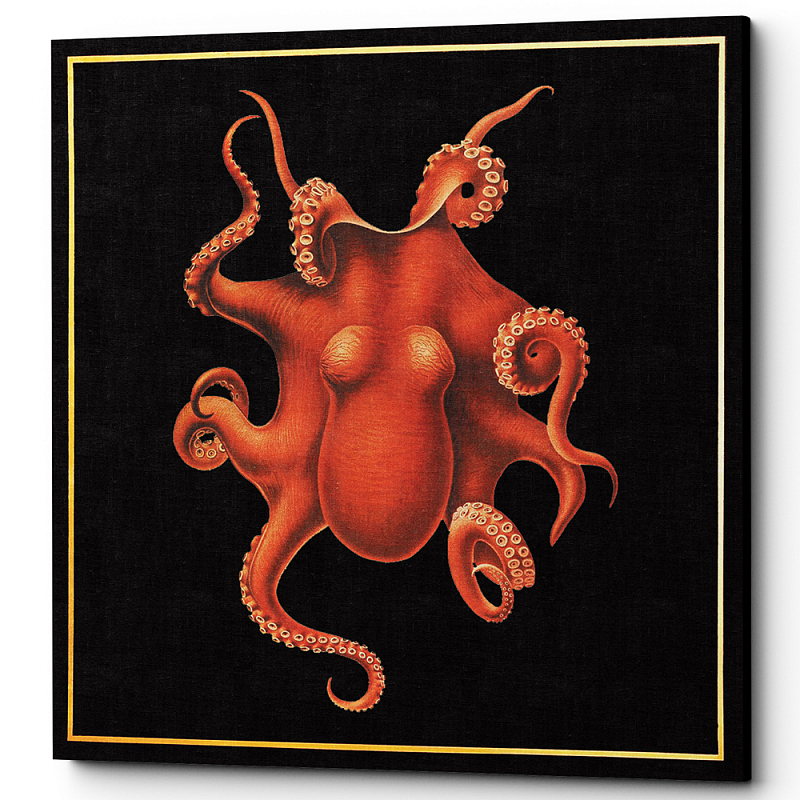 Постер Octopus Poster Черный Красный Постер Octopus Poster Черный Красный в Челябинске | Loft Concept