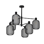 Люстра потолочная с абажурами из металлической сетки Loft Grid Pendant Gold варинант исполнения - 5 | Loft Concept в Челябинске