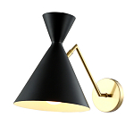 Бра черного цвета с конусообразным плафоном на золотом основании Loft Metal варинант исполнения - 2 | Loft Concept в Челябинске