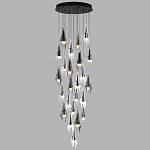 Люстра каскадная с 24-мя рельефными прозрачными плафонами в форме лепестков Glass Pod  варинант исполнения - 5 | Loft Concept в Челябинске