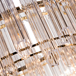 Люстра подвесная круглая с прозрачными хрустальными трубками и золотистым каркасом Диаметр 60 см Hexagon Tube Light варинант исполнения - 3 | Loft Concept в Челябинске