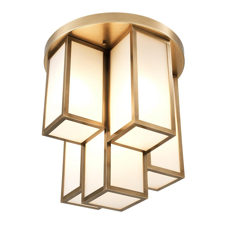 Потолочный светильник Eichholtz Ceiling Lamp Axel Antique brass Латунь Античная полированная Белый Потолочный светильник Eichholtz Ceiling Lamp Axel Antique brass Латунь Античная полированная Белый в Челябинске | Loft Concept