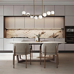 Люстра на штанге с 8-ю белыми шарообразными плафонами Bubble Chandelier варинант исполнения - 4 | Loft Concept в Челябинске