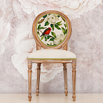 Стул бежевый из натурального бука с изображением птица в саду Blooming Birds варинант исполнения - 3 | Loft Concept в Челябинске