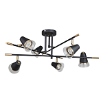 Потолочный светильник с конусообразными плафонами с контрастным сочетанием бронзы и глубоким черным цветом Aurika варинант исполнения - 2 | Loft Concept в Челябинске