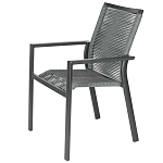 Стул темно-серый с высокой плетеной спинкой и сиденьем Braided Strength варинант исполнения - 6 | Loft Concept в Челябинске