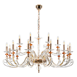 Люстра с 18-ю лампочками и изогнутыми прозрачными элементами из стекла Twisted Glass Candles Chandelier варинант исполнения - 2 | Loft Concept в Челябинске