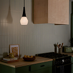 Подвесной светильник каплевидной формы с комбинированным плафоном из стали и белого матового стекла Kichler варинант исполнения - 9 | Loft Concept в Челябинске