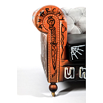 Диван Честерфильд граффити graffiti Orange Sofa натуральная кожа варинант исполнения - 6 | Loft Concept в Челябинске