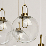 Люстра с 7-ю плафонами из прозрачного стекла в форме шара Orb Cascade  варинант исполнения - 5 | Loft Concept в Челябинске