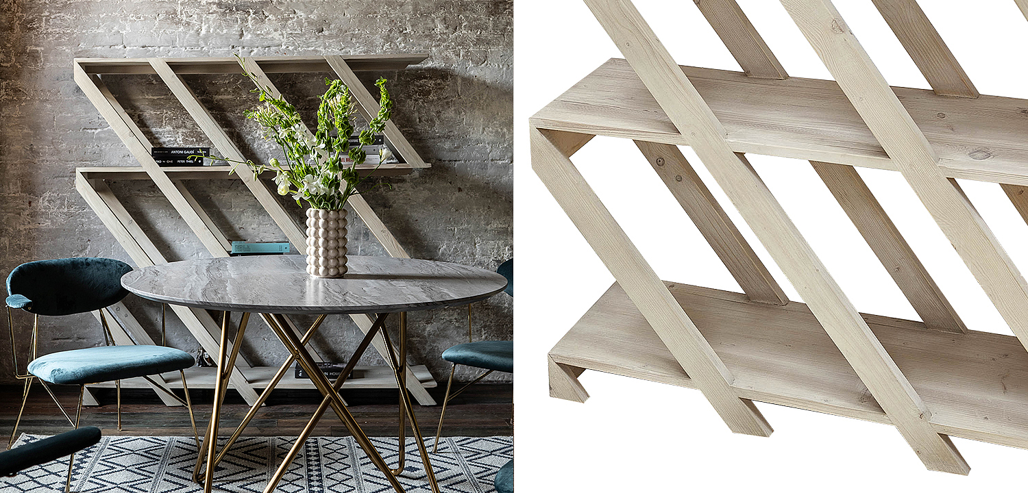 Стеллаж Diagonal Loft Wood Rack Стеллаж Diagonal Loft Wood Rack - Loft-Concept в Челябинске