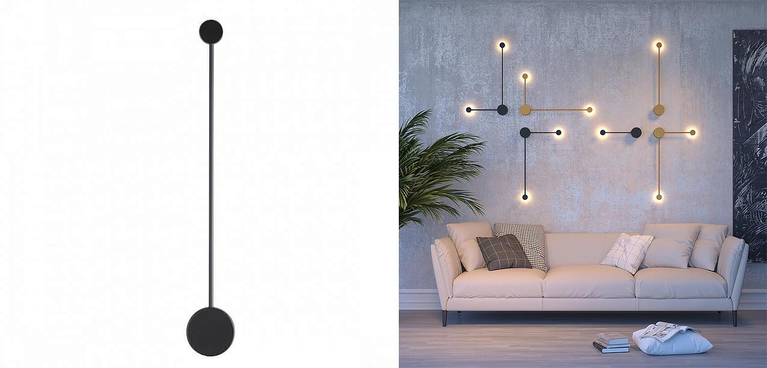 Бра Pin Wall Light Black 70 Бра Pin Wall Light Black 70 - Loft-Concept в Челябинске