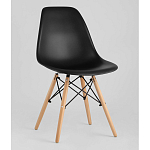 Пластиковый стул на ножках из массива бука Eames Black варинант исполнения - 1 | Loft Concept в Челябинске
