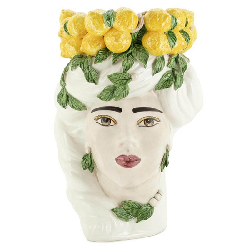 Ваза VASE LEMON HEAD LADY BIG Желтый Белый Ваза VASE LEMON HEAD LADY BIG Желтый Белый в Челябинске | Loft Concept