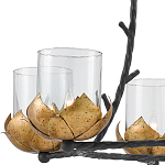 Люстра с прозрачными стеклянными абажурами и каркасом в виде черных веток Blooming Flower варинант исполнения - 1 | Loft Concept в Челябинске