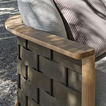 Дизайнерский уличный диван из массива дерева с плетеной спинкой PALINFRASCA Sofa варинант исполнения - 21 | Loft Concept в Челябинске