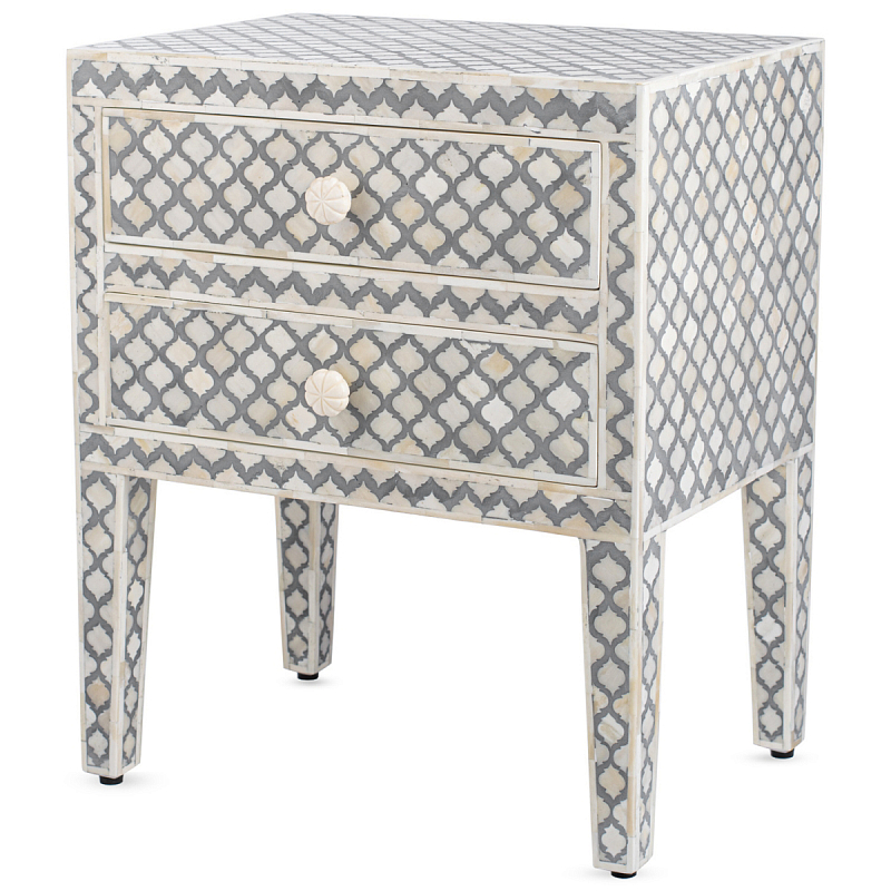Тумба BEDSIDE CABINET 2 DRAWER Серый ivory ( слоновая кость ) Тумба BEDSIDE CABINET 2 DRAWER Серый ivory ( слоновая кость ) в Челябинске | Loft Concept