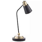 Настольная лампа с наклонным корпусом и подвижным плафоном в сочетании золотистого и чёрного цвета Work Surface Light варинант исполнения - 3 | Loft Concept в Челябинске