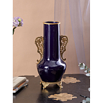 Ваза темно-синяя фарфоровая с бронзовыми ручками и ножками Eden Garden варинант исполнения - 4 | Loft Concept в Челябинске