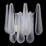 Бра с подвесками из рифленного стекла в форме капель на основании цвета хром Textured Glass варинант исполнения - 4 | Loft Concept в Челябинске