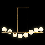 Люстра на штанге с 8-ю белыми шарообразными плафонами Bubble Chandelier варинант исполнения - 1 | Loft Concept в Челябинске