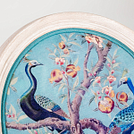 Барный стул из массива бука с изображением птиц и цветов Turquoise Beige Chinoiserie Garden Chair варинант исполнения - 4 | Loft Concept в Челябинске