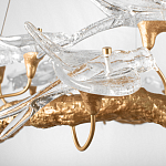 Люстра подвесная с прозрачными стеклянными птичками на ветвях Диаметр 80 см Serip Voa варинант исполнения - 9 | Loft Concept в Челябинске