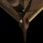 Стул из Ореха с плетеным сидением Kronos Dining Chair Brown варинант исполнения - 4 | Loft Concept в Челябинске