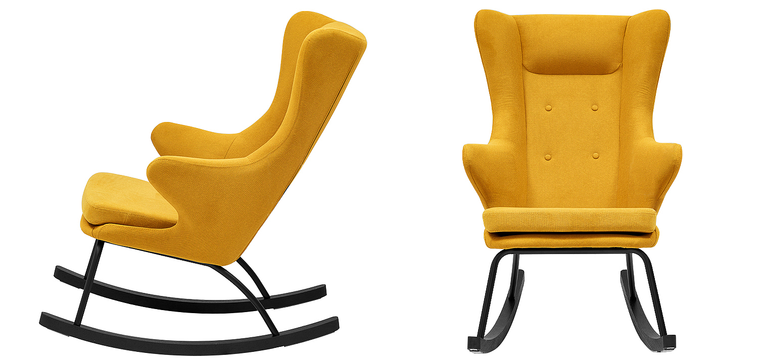 Rocking chair DORIA YELLOW Кресло-Качалка Желтое Rocking chair DORIA YELLOW Кресло-Качалка Желтое - Loft-Concept в Челябинске