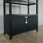 Стеллаж со стеклянными полками Elsa Dreams Black варинант исполнения - 4 | Loft Concept в Челябинске