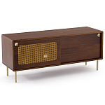 ТВ-тумба из ореха с плетеным декором Eland Wooden Wicker TV Stand варинант исполнения - 1 | Loft Concept в Челябинске