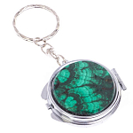 Зеркало брелок карманное двухстороннее из натурального камня Малахит Stone Mirrors варинант исполнения - 4 | Loft Concept в Челябинске