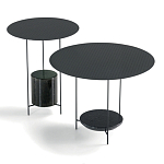 Дизайнерский круглый кофейный стол из металла с мраморным декором PANNA COTTA Coffee Table варинант исполнения - 8 | Loft Concept в Челябинске