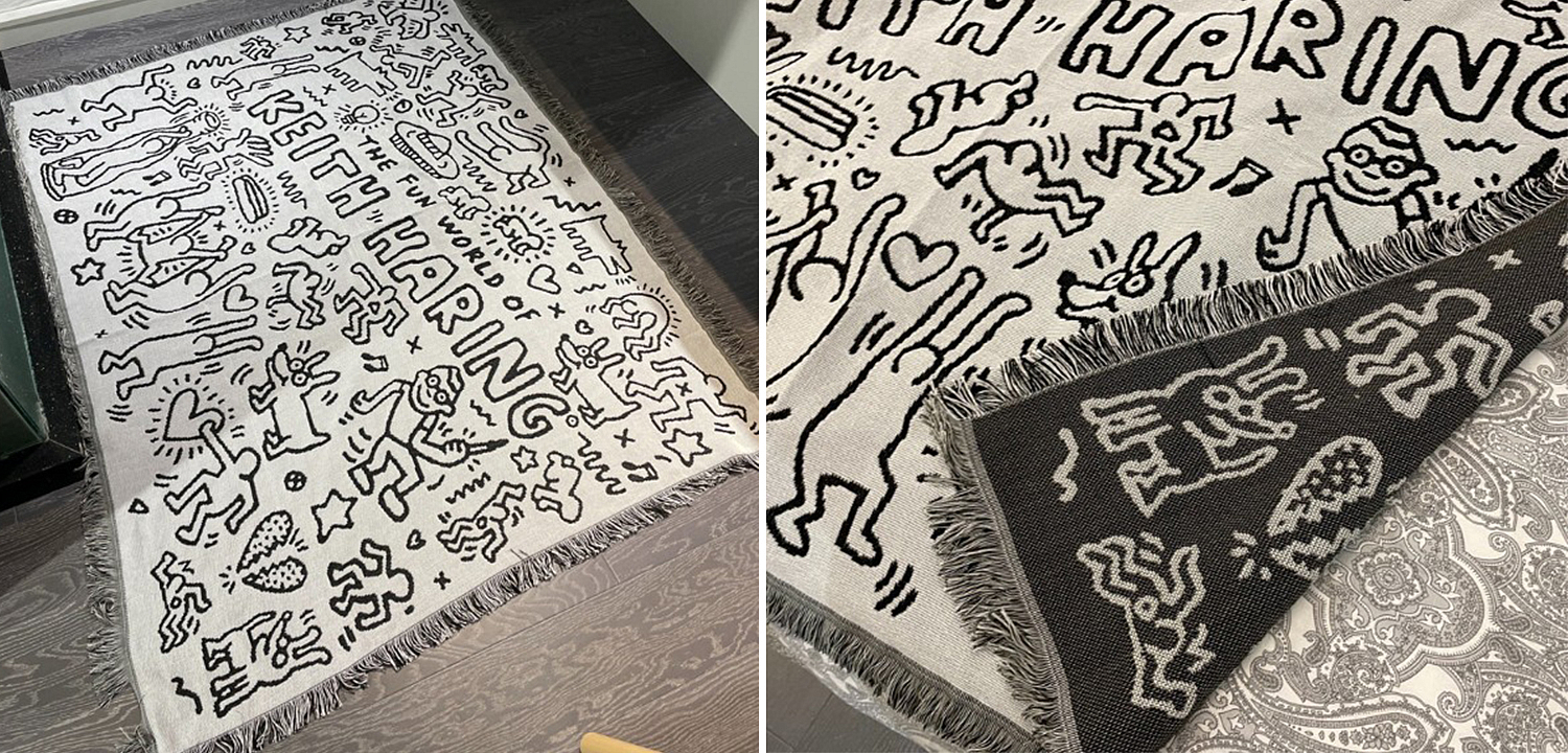 Покрывало граффити черно-белое Кит Харинг Keith Haring Bed Сover Покрывало граффити черно-белое Кит Харинг Keith Haring Bed Сover - Loft-Concept в Челябинске
