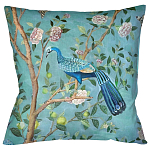 Подушка декоративная с изображением птицы в саду Chinoiserie Peacock in the Garden Cushion варинант исполнения - 1 | Loft Concept в Челябинске