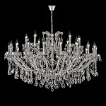 Люстра подвесная двухъярусная с 30-ю лампочками и прозрачными хрустальными подвесками на хромированном основании Crystal lamps варинант исполнения - 2 | Loft Concept в Челябинске