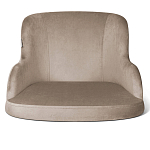 Барный стул со спинкой и подлокотниками на 4-х деревянных ножках Бежевый Велюр Ava Charm варинант исполнения - 2 | Loft Concept в Челябинске