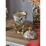 Шкатулка в форме яйца на величественных львах из фарфора с бронзовыми элементами Eden Garden варинант исполнения - 6 | Loft Concept в Челябинске