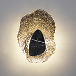 Бра с волнообразным стеклянным плафоном и вставкой из мрамора Liquid Stone варинант исполнения - 13 | Loft Concept в Челябинске