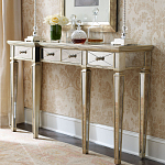 Консоль зеркальная в цвете шампань с 3-мя ящиками Hyaloid варинант исполнения - 1 | Loft Concept в Челябинске