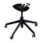 Стул с мягкой синей обивкой из велюра и подъемно-поворотным механизмом на черных колесиках Harper Blue варинант исполнения - 4 | Loft Concept в Челябинске