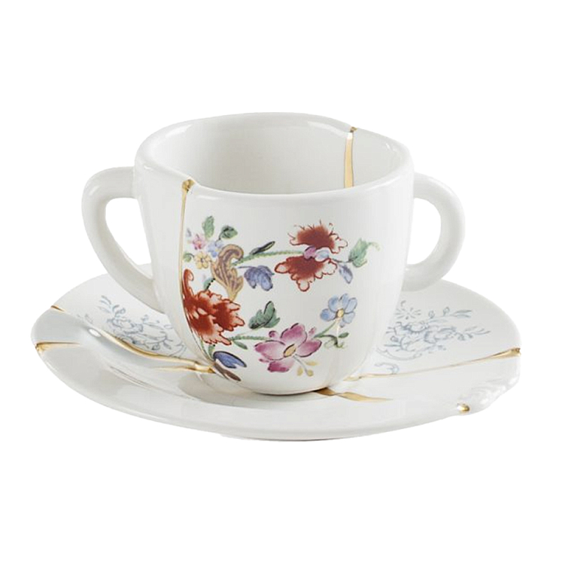 Кофейная пара Seletti Kintsugi Белый Золотой Мульти Кофейная пара Seletti Kintsugi Белый Золотой Мульти в Челябинске | Loft Concept