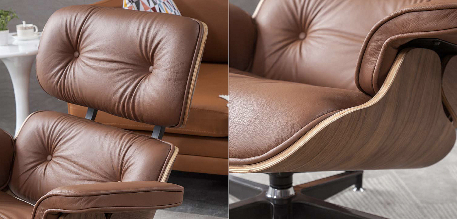 Кресло Eames Lounge Chair & Ottoman light brown Кресло Eames Lounge Chair & Ottoman light brown - Loft-Concept в Челябинске